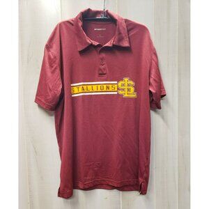 USFL Birmingham Stallions Red Polo Shirt, Sz L, Short Sleeve, Polyester